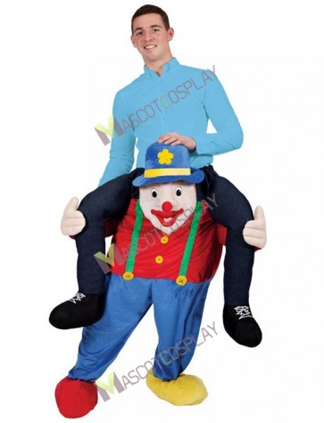 Carry Me Illusion Costume Piggy Back Circus Clown Mascot Costume Ride On Me Funny Fancy Dress 