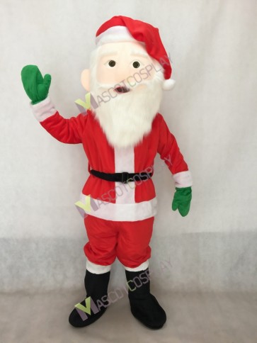 Santa Claus with Hat and Gloves Mascot Costume