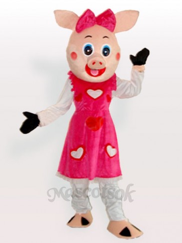 Smiling Piggy Girl Adult Mascot Costume