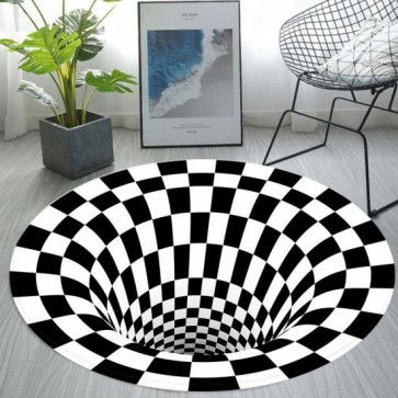 Carpet Floor Mat Area Rugs - 3D Home Carpet Black White Stereo Vision Mat Living Room Doormat - Type F