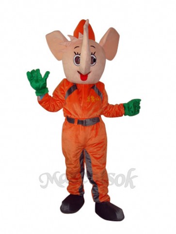 Orange Elephant Mascot Adult Costume 