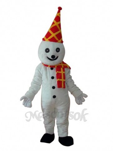 Snowman in Colorful Birthday Hat Mascot Adult Costume 