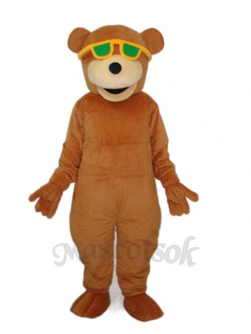 Bear with Green Sunglasses Mascot Adult Costume 