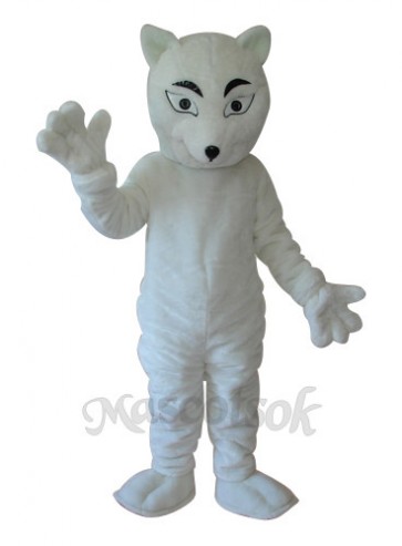 White Fox Mascot Adult Costume 