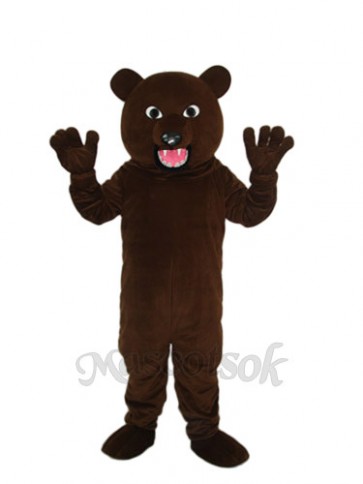 Black Brown Bear with Sharp Tooth Mascot Adult Costume 