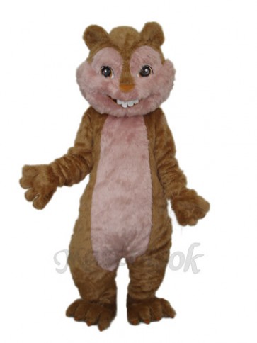 Long Wool Yellow Squirrel Mascot Adult Costume 
