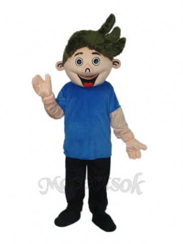 Perm Boy Mascot Adult Costume 
