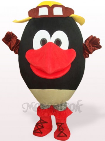 Black Round Head Doll Plush Adult Mascot Costume