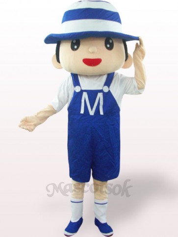 Blue Bonnet Boy Plush Adult Mascot Costume
