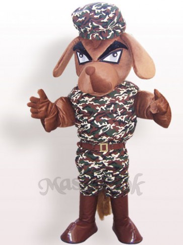 Camouflage Coat Dog Plush Adult Mascot Costume