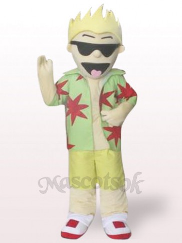 Cool Sunglasses Boy Plush Adult Mascot Costume