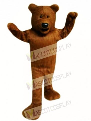 High Quality Hairy Brown Bear Mascot Costume