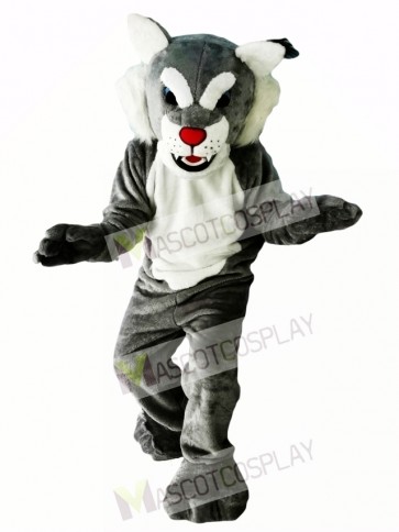 Grey Power Cat Wildcat Mascot Costume Animal