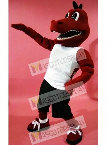 Sport Red Dragon Mascot Costume