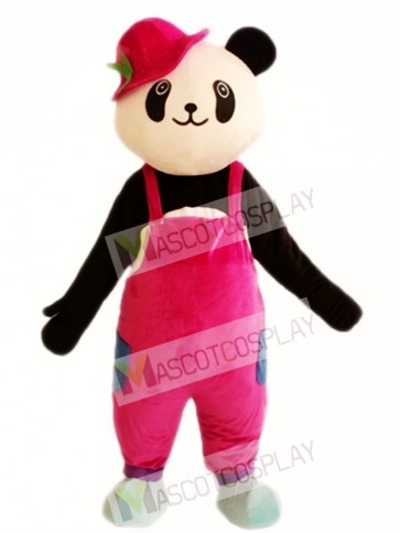 Cute Panda Red Hat Mascot Costumes  