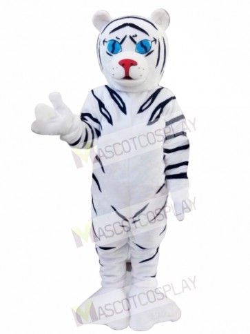 White Tiger Cartoon Mascot Christmas Costume