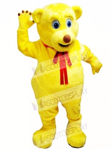 Yellow Cut Teddy Bear Mascot Costume