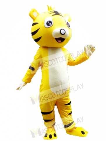 Yellow Cartton Tiger Mascot Costume  