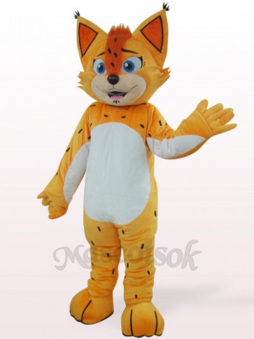 Orange Leopard With White Belly Plush Mascot Costume