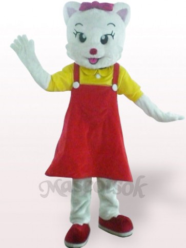 Red Female Cat Plush Adult Mascot Costume