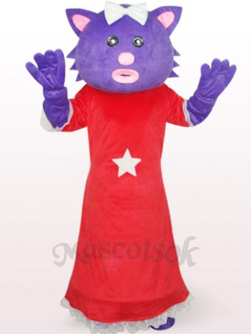 Red Female Xingxing Bear Plush Adult Mascot Costume