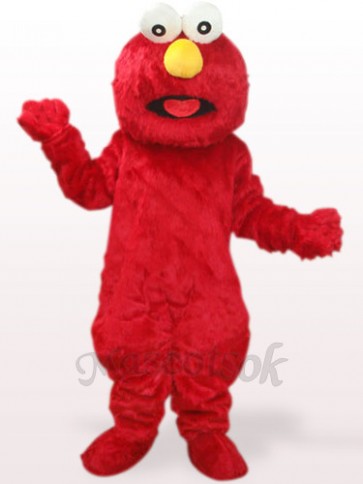 Red Long Hair Monster Plush Adult Mascot Costume