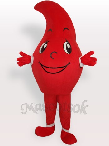 Red Waterdrop Short Plush Adult Mascot Costume