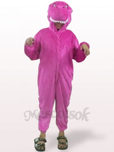 Shinny Purple Dinosaur Open Face Kids Plush Mascot Costume
