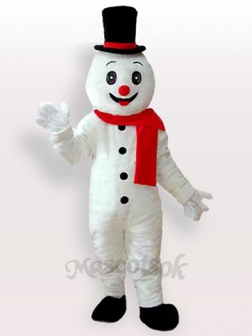 Snow Man With Hat Adult Mascot Costume
