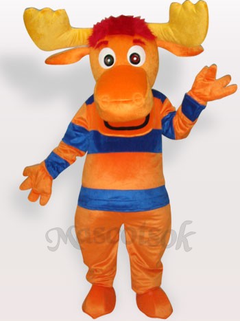 Stripe Deer Short Plush Adult Mascot Costume