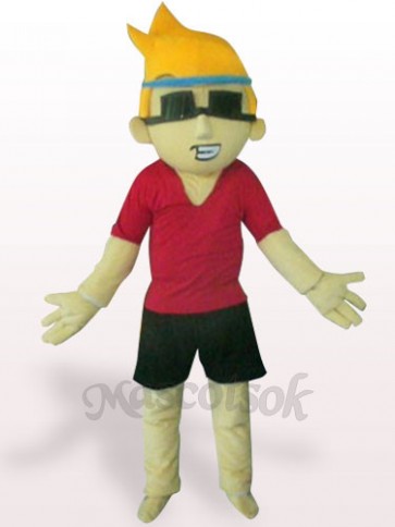 Sunglasses Boy Plush Adult Mascot Costume