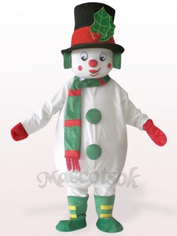 White Snowman Plush Mascot Costume