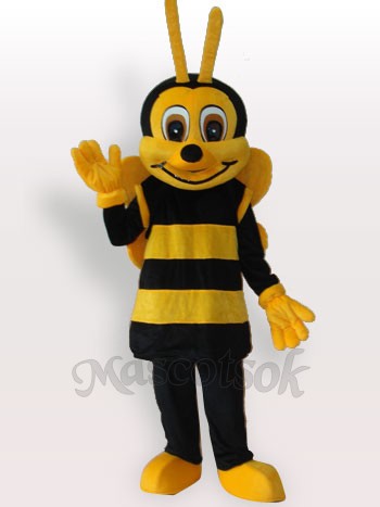 Yellow Black Bee Short Plush Adult Mascot Funny Costume