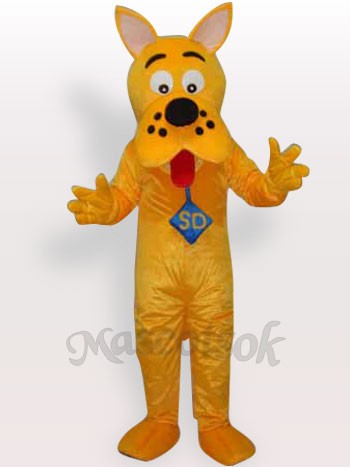 Yellow Dog Short Plush Adult Mascot Costume