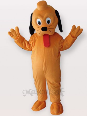 Yellow Dog Short Plush Adult Mascot Costume