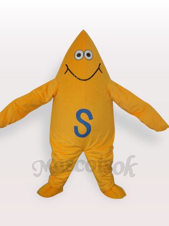 Yellow Starfish Short Plush Adult Mascot Costume