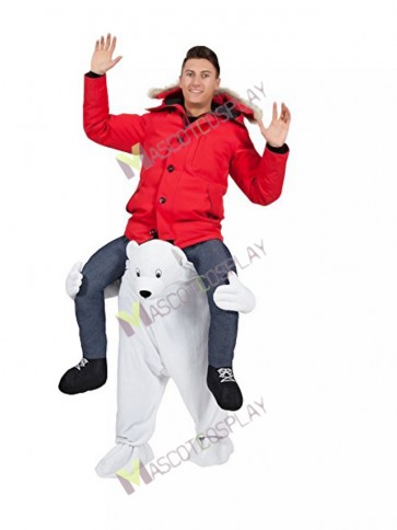 Polar Bear Carry Me Mascot Costume White Bear Mascot