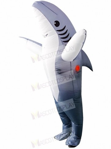 Gray Shark Inflatable Halloween Xmas Blow Up Costumes for Adults