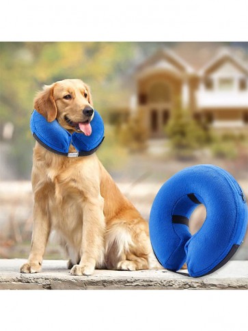 Protective Inflatable Collar for Dogs and Cats - Soft Pet Recovery Collar Does Not Block Vision E-Collar