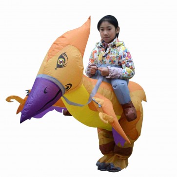 Pterosaur Dinosaur Carry me Ride on Inflatable Costume Fancy Blow up Bodysuit for Kid