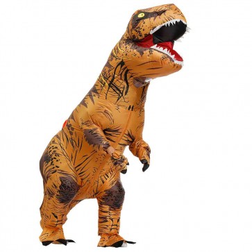 Brown Tyrannosaurus T-Rex Dinosaur Inflatable Costume Halloween Xmas for Adult/Kid