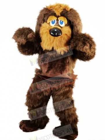 Brown Long Fur Dog Mascot Costumes Animal