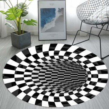 Carpet Floor Mat Area Rugs - 3D Home Carpet Black White Stereo Vision Mat Living Room Doormat - Type H