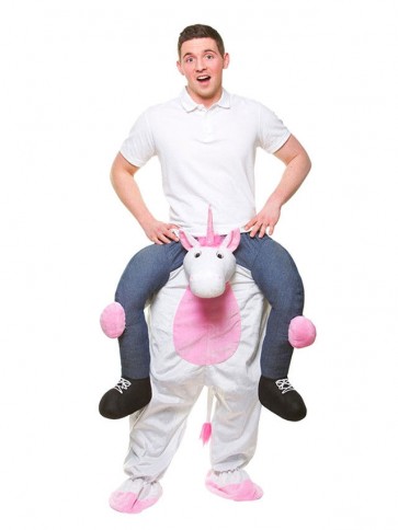 Piggy Back White Unicorn Carry Me Ride on Mascot Costumes Halloween Christmas 