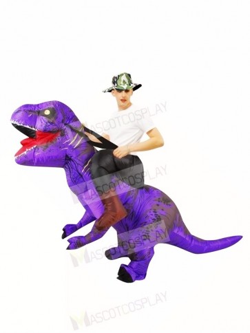 Purple Tyrannosaurus T-Rex Inflatable Carry Me Ride On Costume