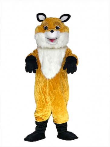 Yellow Fancy Fox Mascot Costume with White Chest