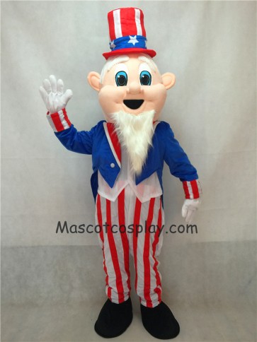 Uncle Sam Patriotic Mascot Costume with Hat 