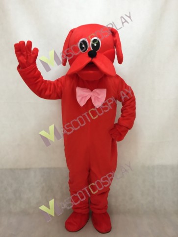 Red Dog with Pink Bow Mascot Costume