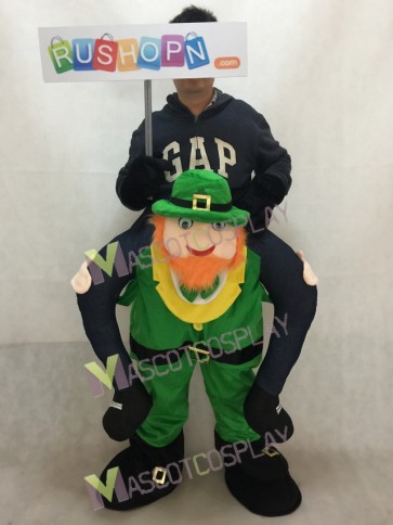 St Patricks Day Piggy Back Costume Irish Carry Me Leprechaun Mascot Costume  