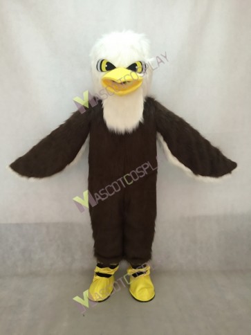 White and Brown Bald Eagle Mascot Costume